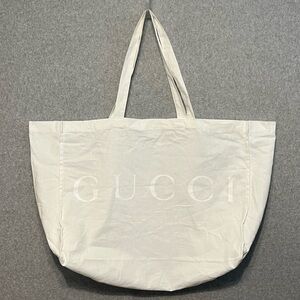 Gucci White Canvas XL Tote